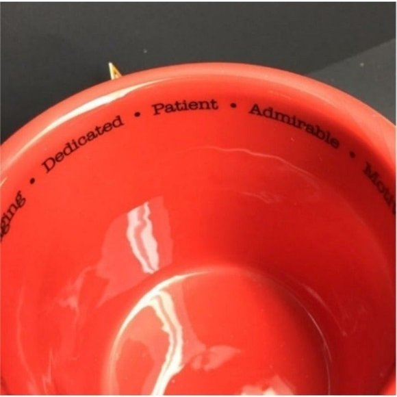 Papél Teacher Apple Mug Red White Gift Caring Encouraging Dedicated Patient BTS - Picture 3 of 7